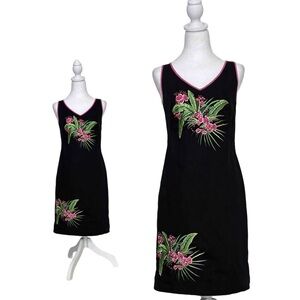 CJ Laing Sleeveless Dress
Celery Pink Sz 6 tropical flowers‎ colorful embroidery